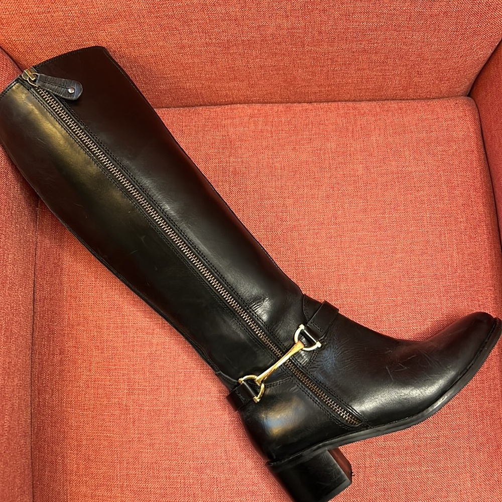 CARVELA BLACK LEATHER‎ RIDING BOOTS